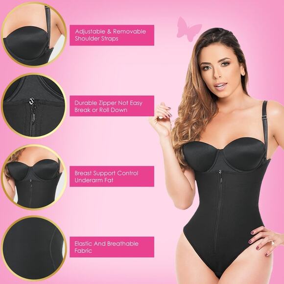 NWOT Ann Michell Briana Post-Surgery Open Bust Bodysuit Hourglass Shapewear S - Picture 2 of 11